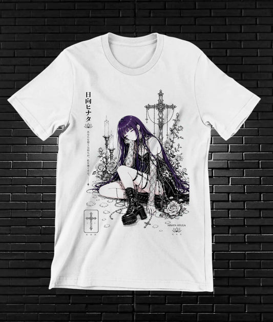 Camiseta Naruto Hinata BAMOR diseño BAREN blanca