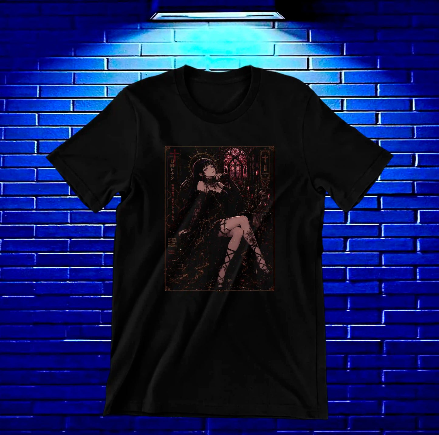 Camiseta Naruto Hinata BAMOR diseño BAREN negra