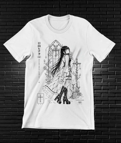 Camiseta Naruto Hinata BAMOR diseño MERON blanca