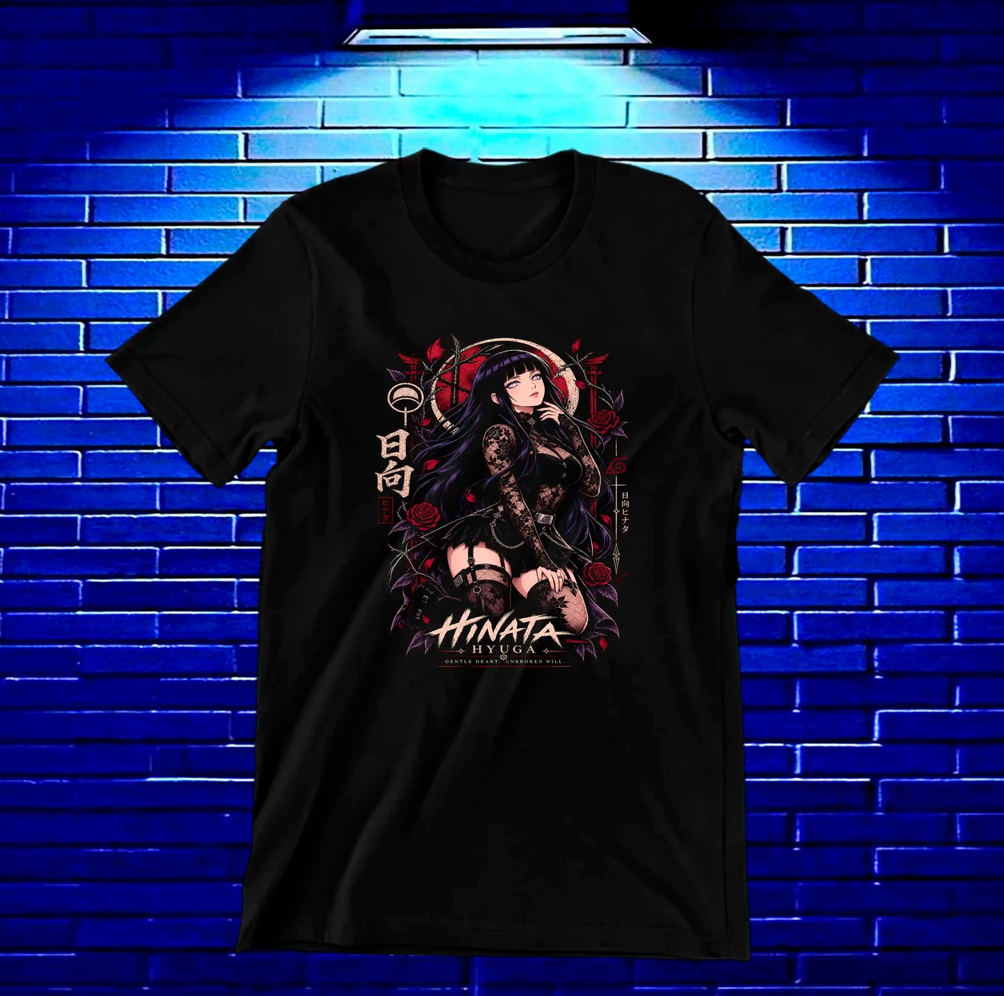 Camiseta Naruto Hinata BAXOR diseño MERON negro