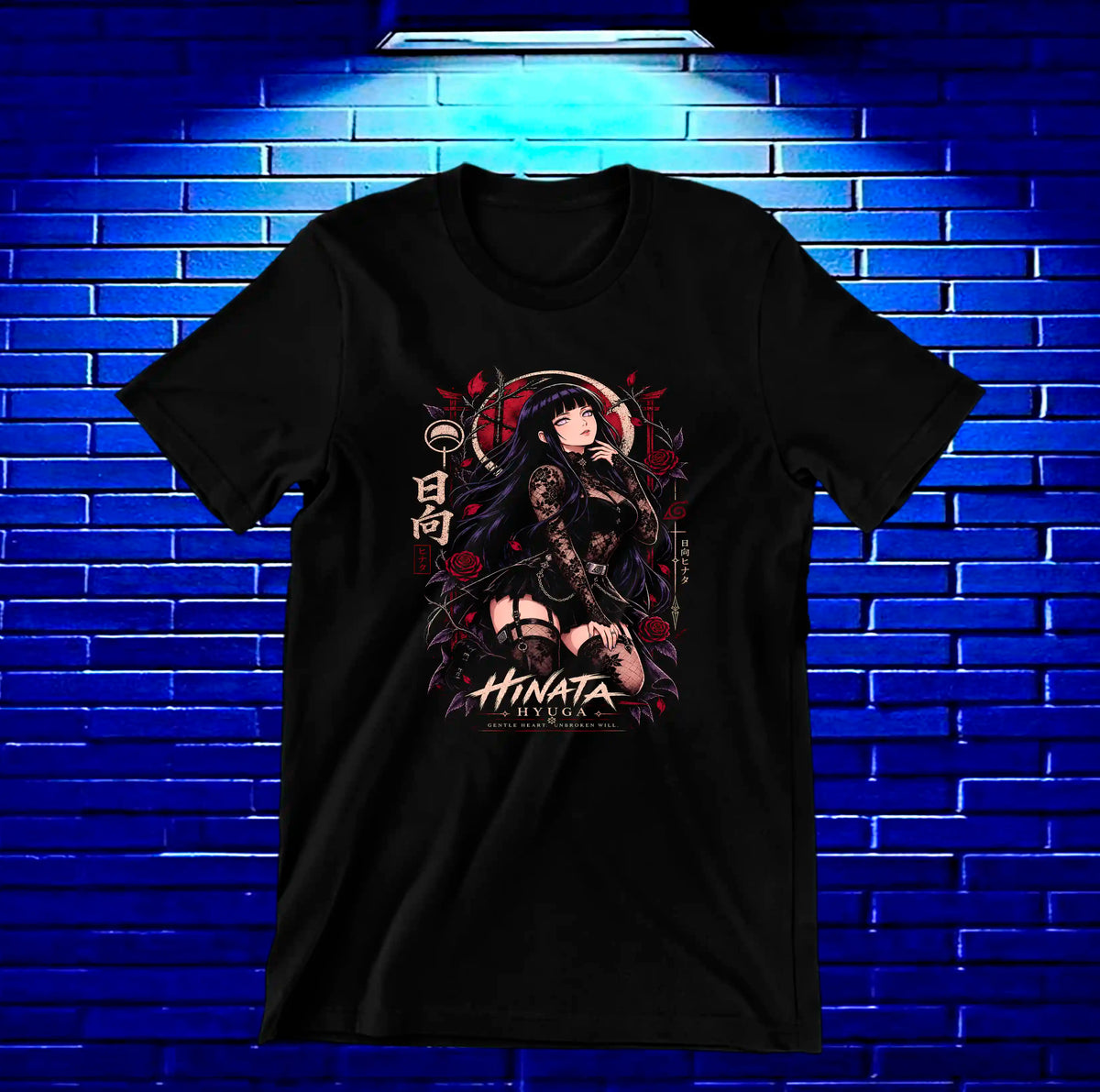Camiseta Naruto Hinata BAXOR diseño MERON negro