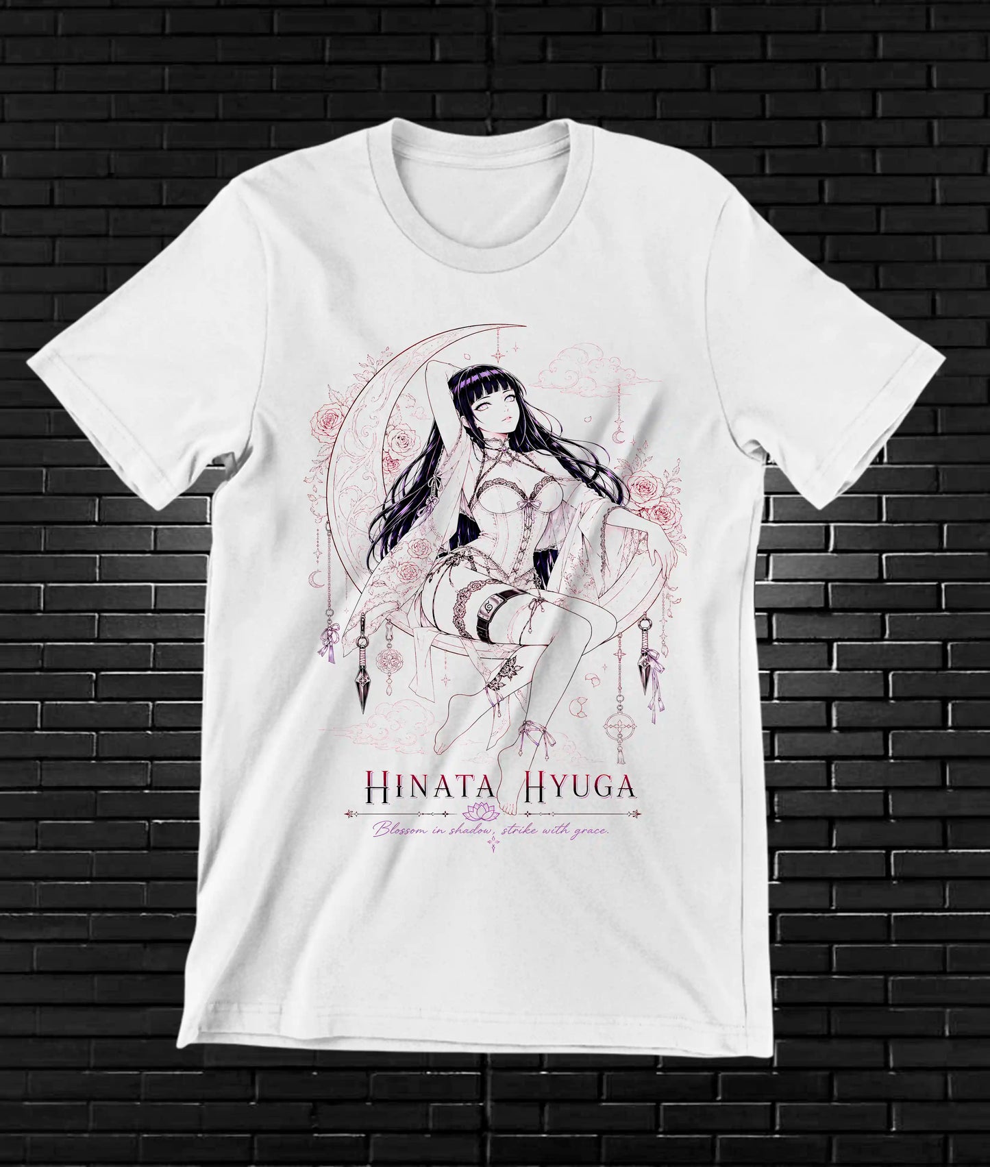 Camiseta Naruto Hinata BAXOR diseño NIVRA blanco