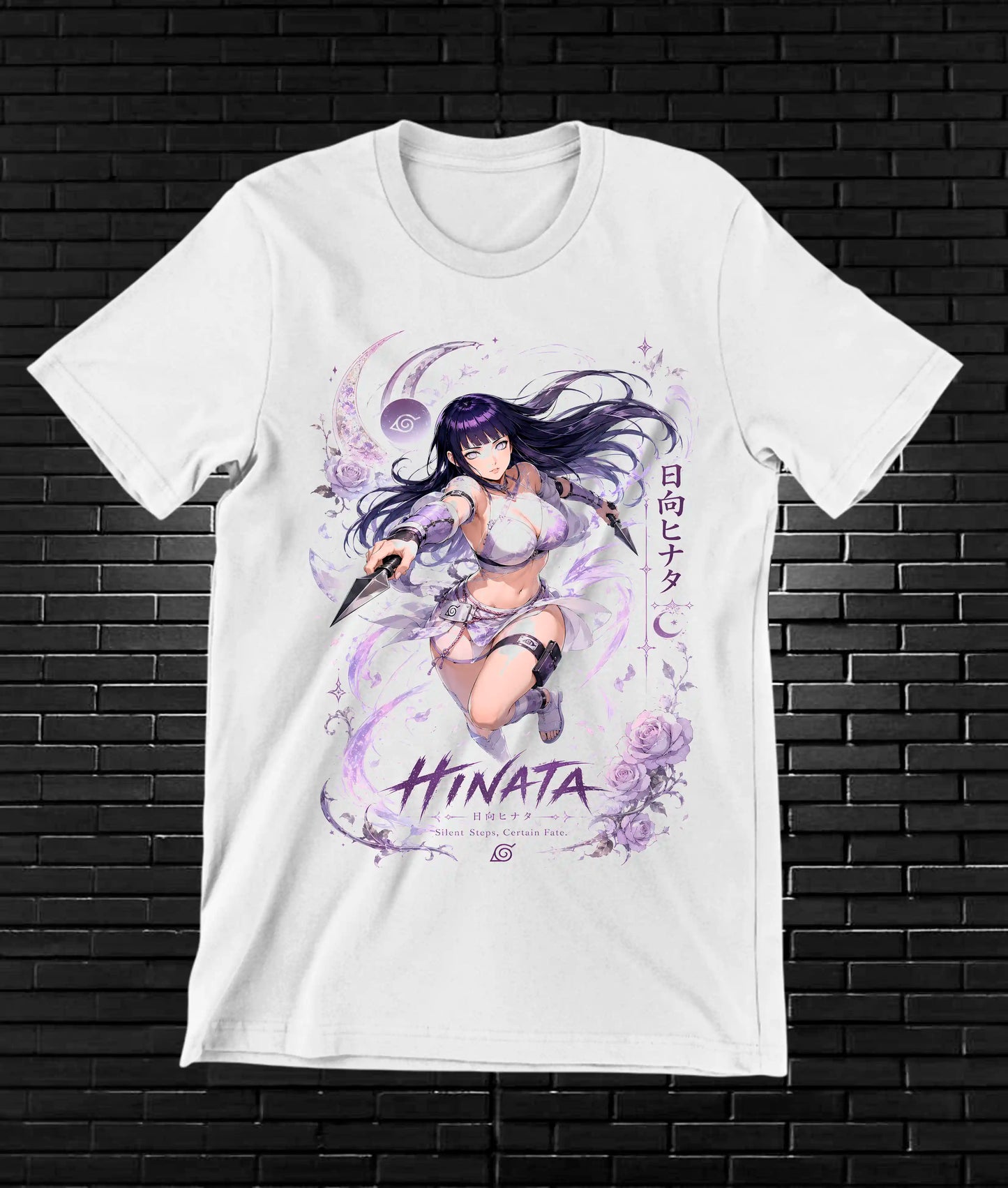 Camiseta Naruto Hinata BAYRA diseño BAREN blanca