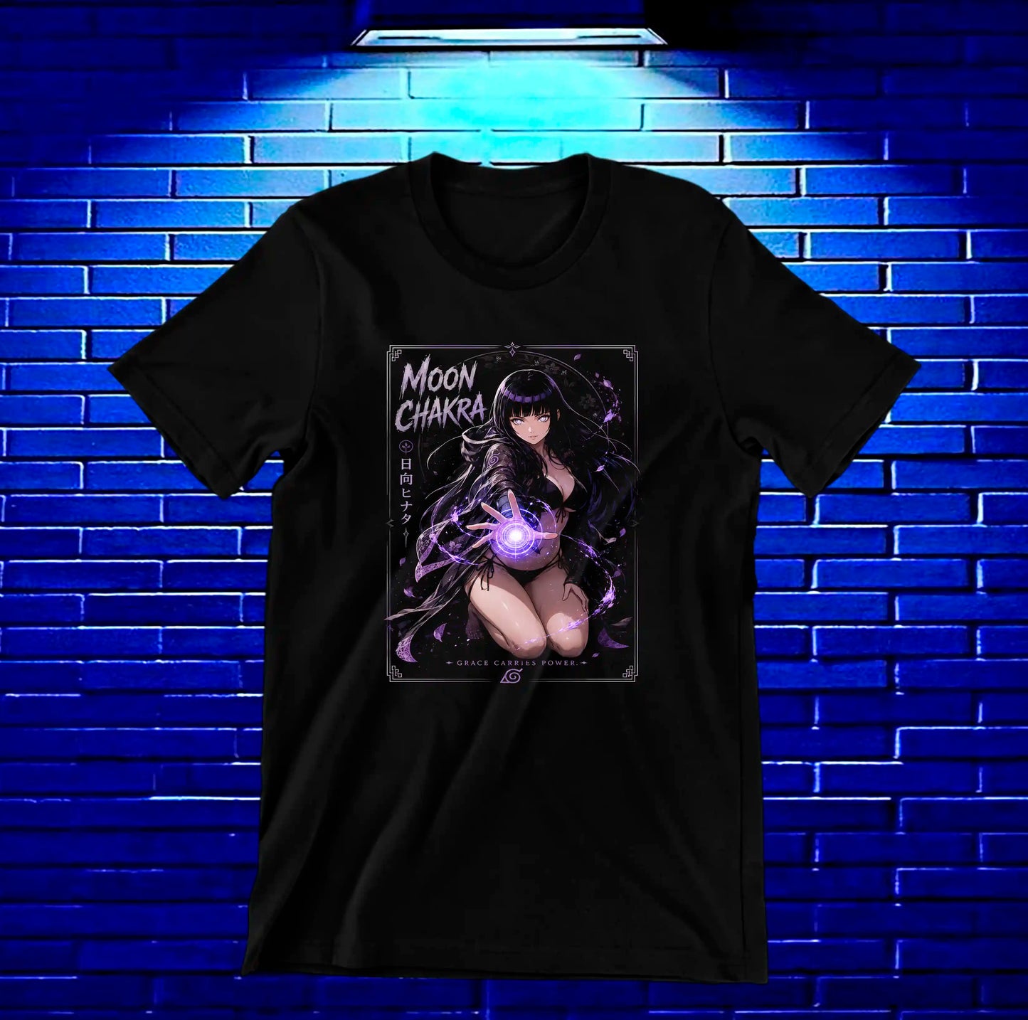 Camiseta Naruto Hinata BAYRA diseño MERON negra