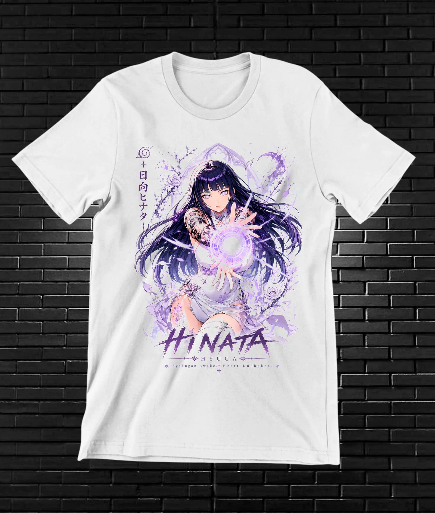 Camiseta Naruto Hinata BAYRA diseño NIVRA blanca