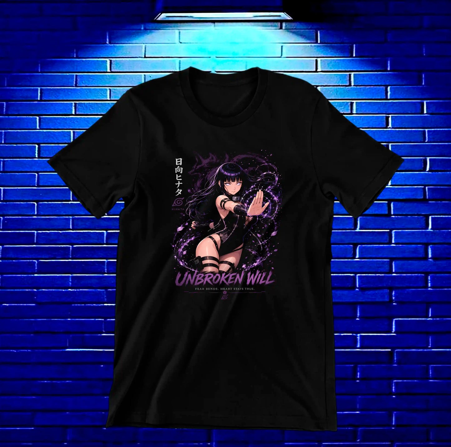 Camiseta Naruto Hinata BAYRA diseño NIVRA negra