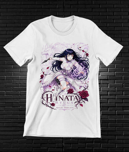 Camiseta Naruto Hinata CALEN diseño CAVOX blanco