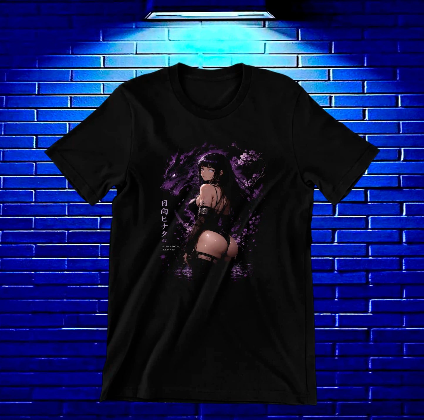 Camiseta Naruto Hinata CAMOR diseño MERON negra
