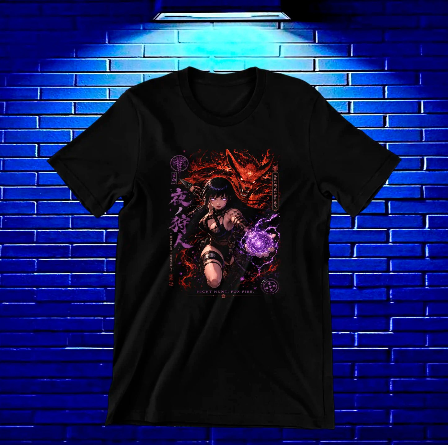 Camiseta Naruto Hinata CAMOR diseño NIVRA negra