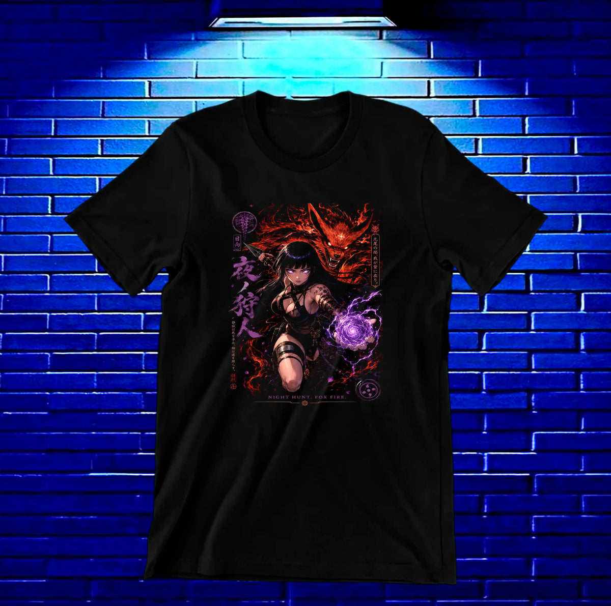 Camiseta Naruto Hinata CAMOR diseño NIVRA negra