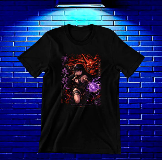 Camiseta Naruto Hinata CAMOR diseño NIVRA negra