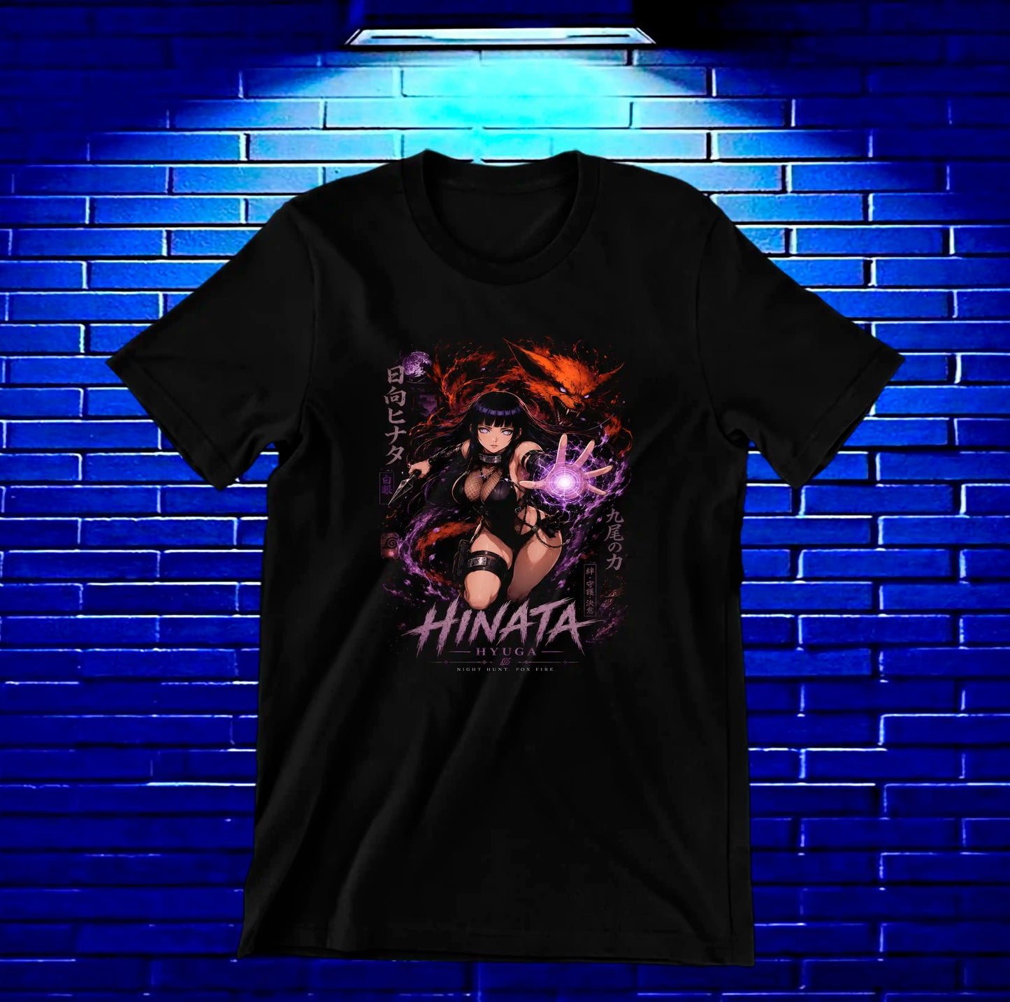 Camiseta Naruto Hinata CAREN diseño CAVOX negra