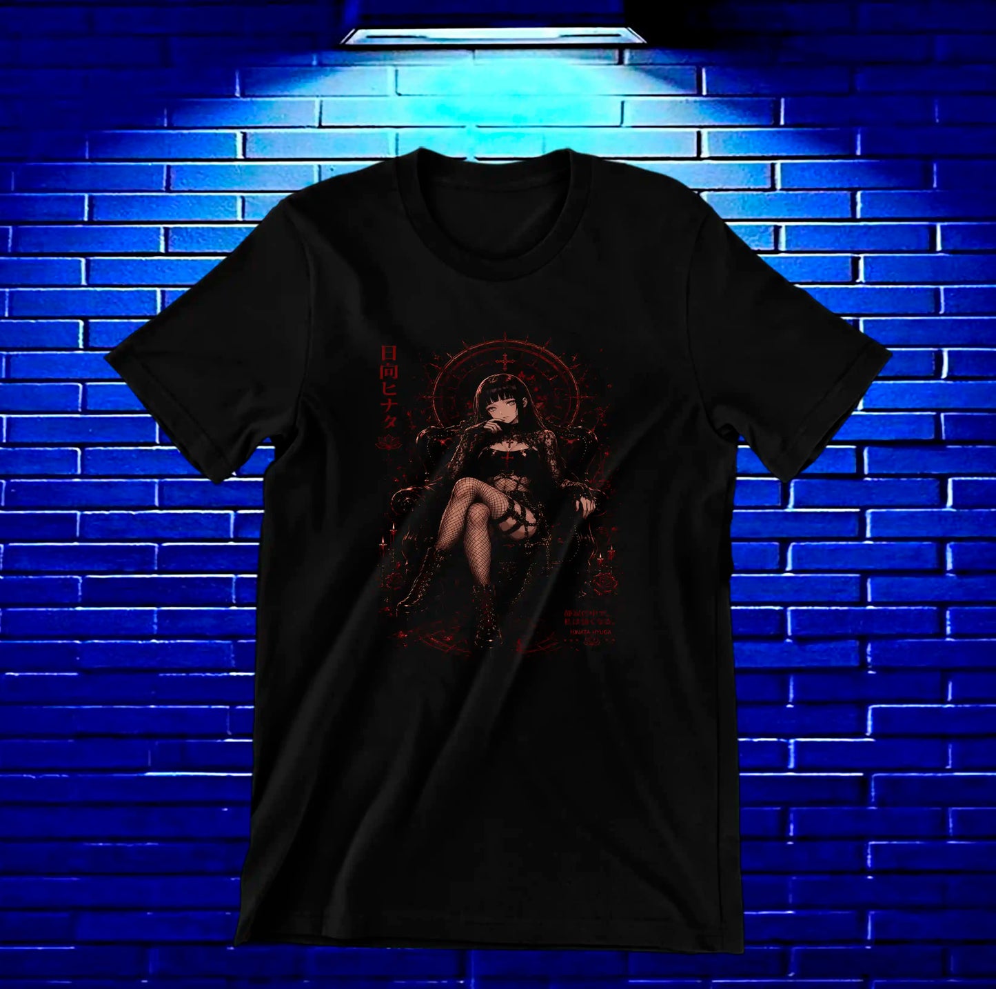 Camiseta Naruto Hinata CAREN diseño NIVRA negra
