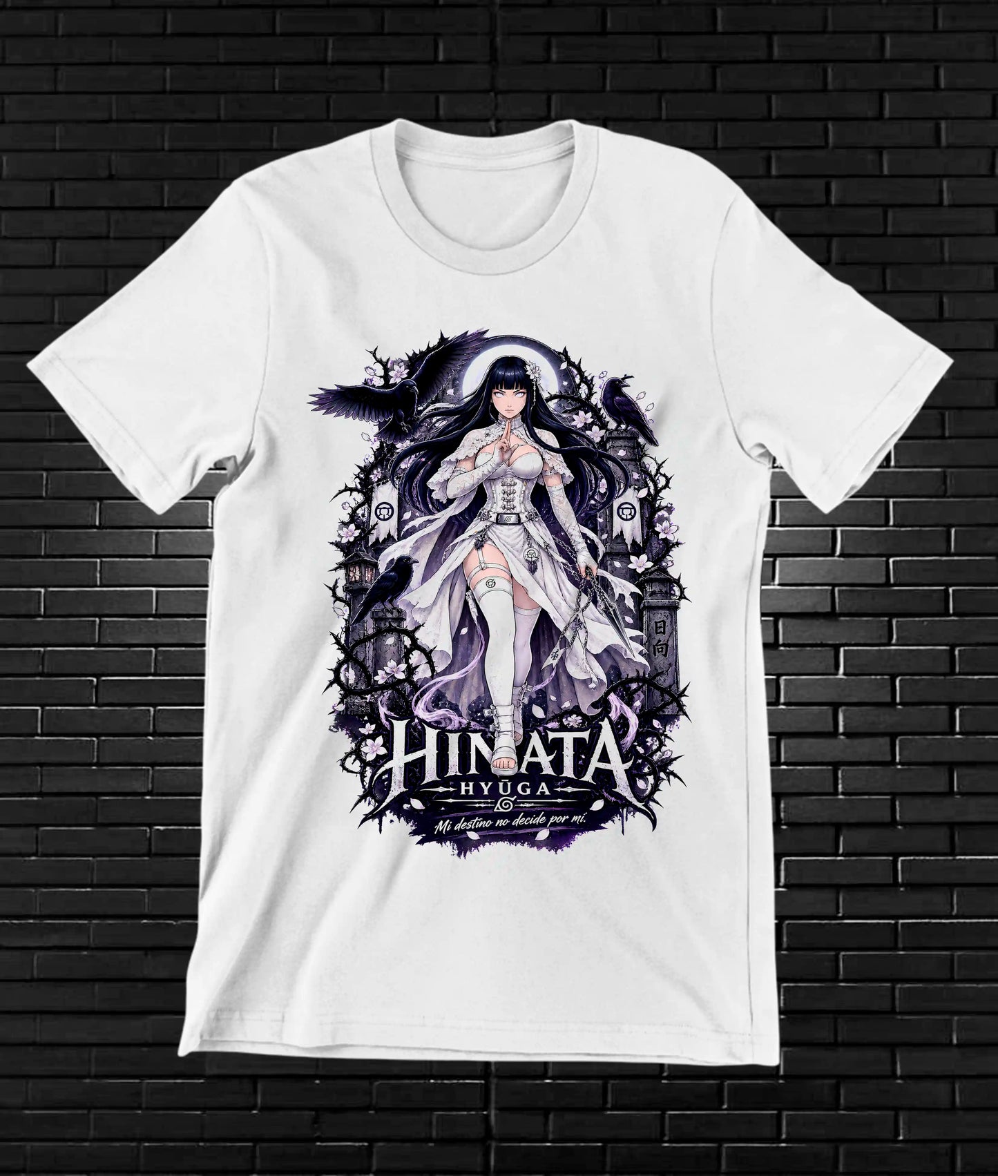 Camiseta Naruto Hinata CAVEN diseño CAVOX blanco