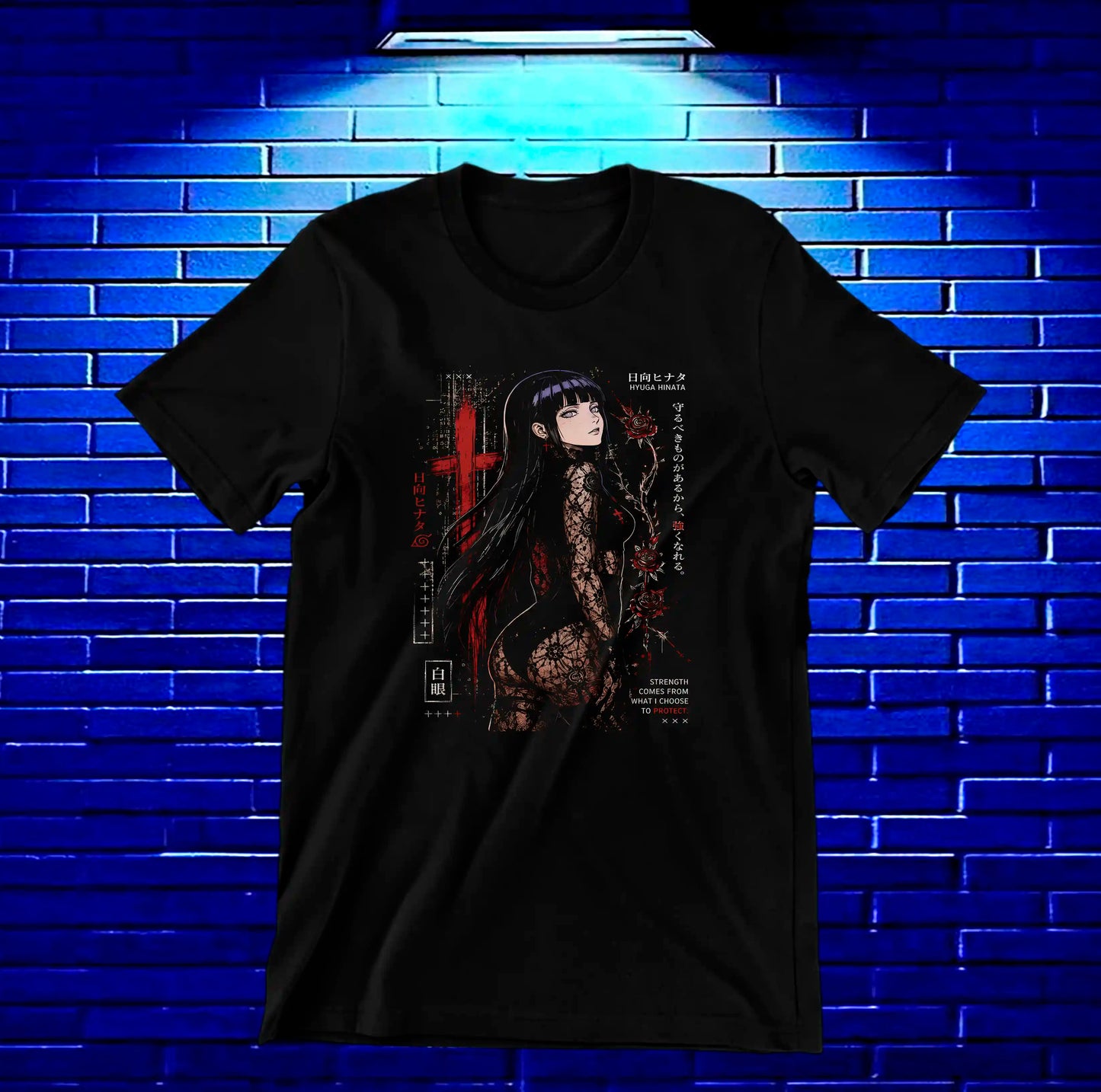 Camiseta Naruto Hinata CAVEN diseño CAVOX negro