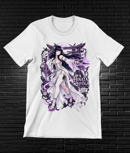 Camiseta Naruto Hinata CAVEN diseño MERON blanco