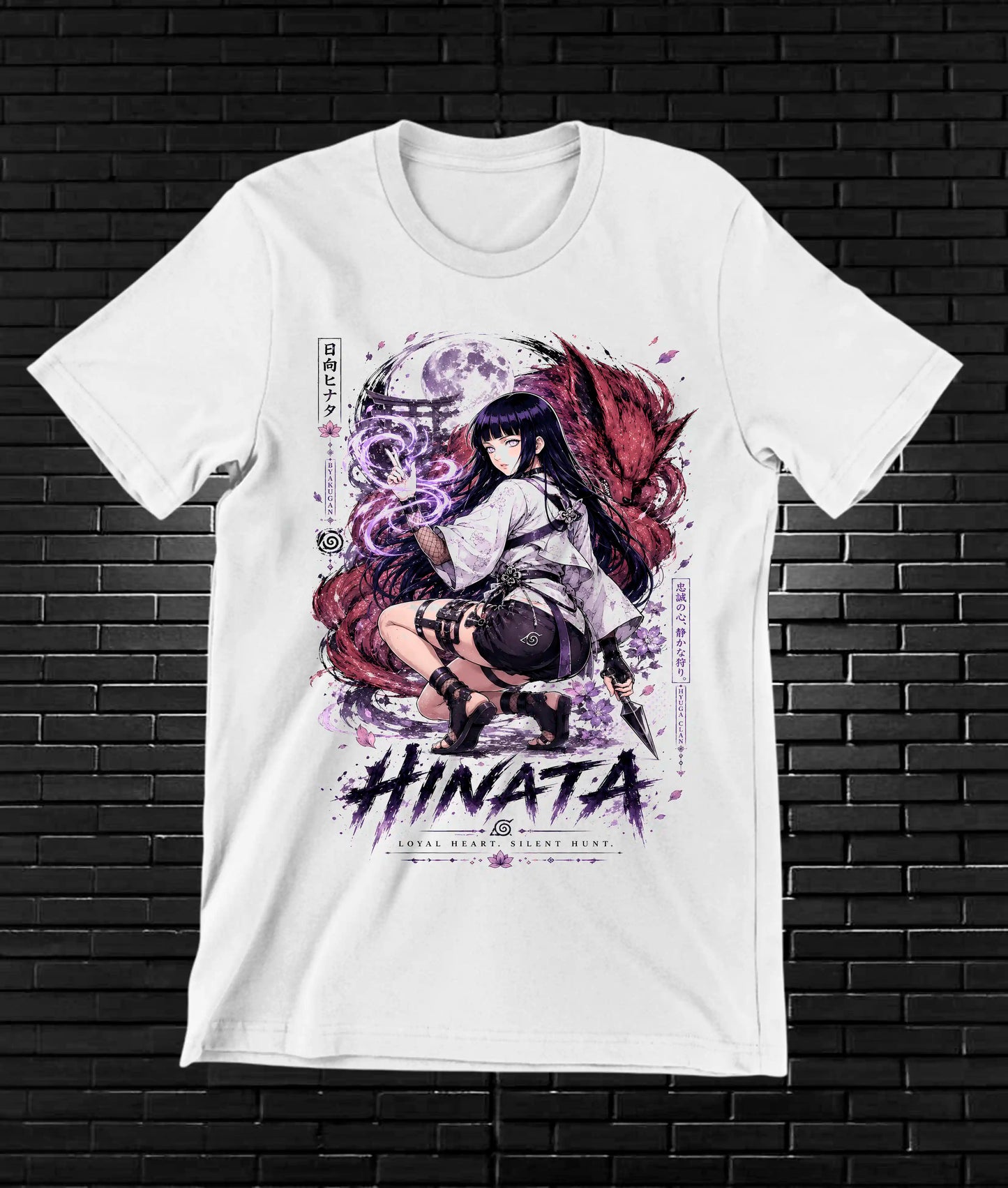 Camiseta Naruto Hinata MELOR diseño MERON blanco