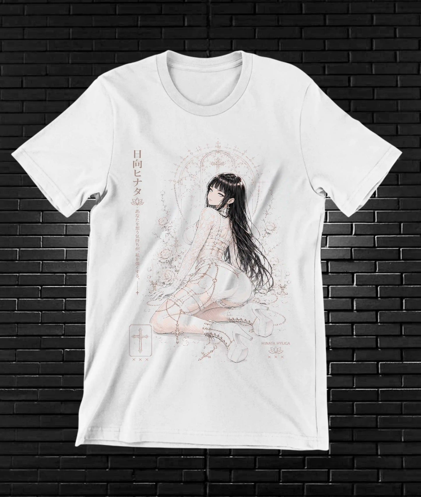 Camiseta Naruto Hinata MELYN diseño BAREN blanco