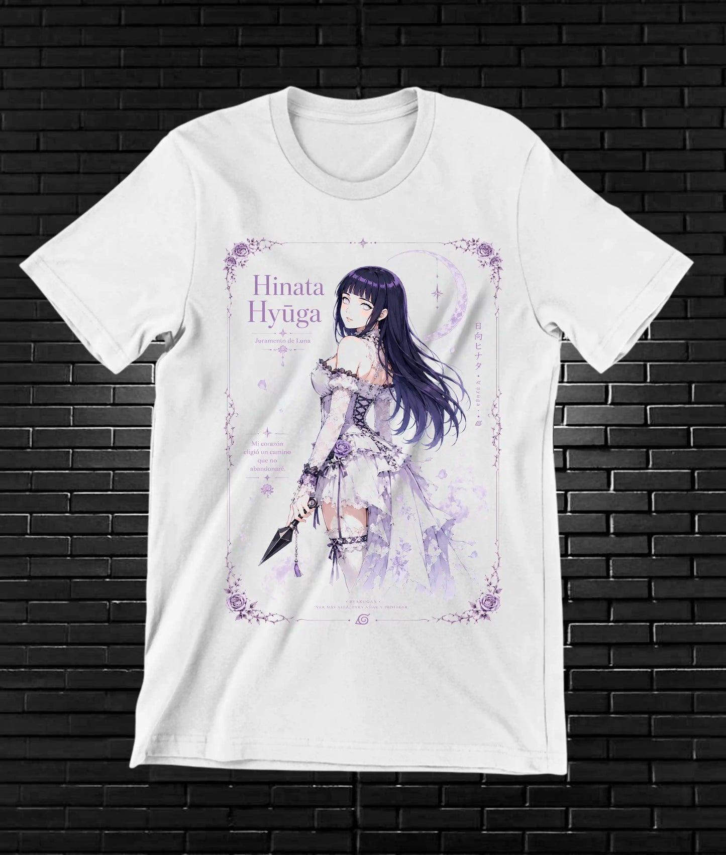 Camiseta Naruto Hinata MELYN diseño CAVOX blanco