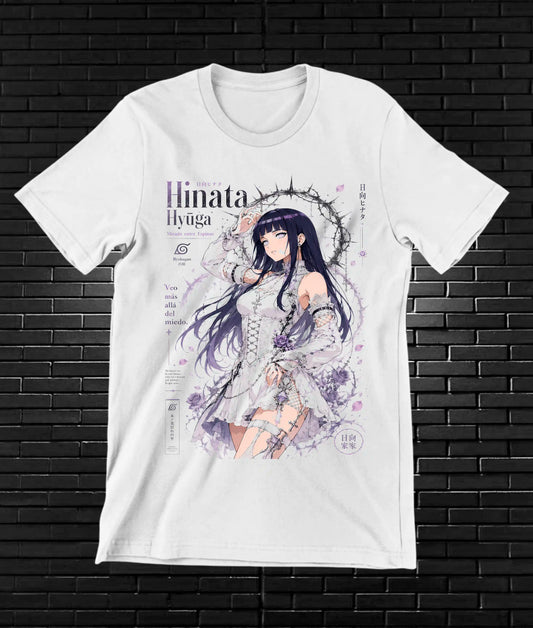 Camiseta Naruto Hinata MELYN diseño NIVRA blanco