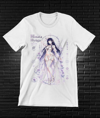 Camiseta Naruto Hinata MERAK diseño BAREN blanco