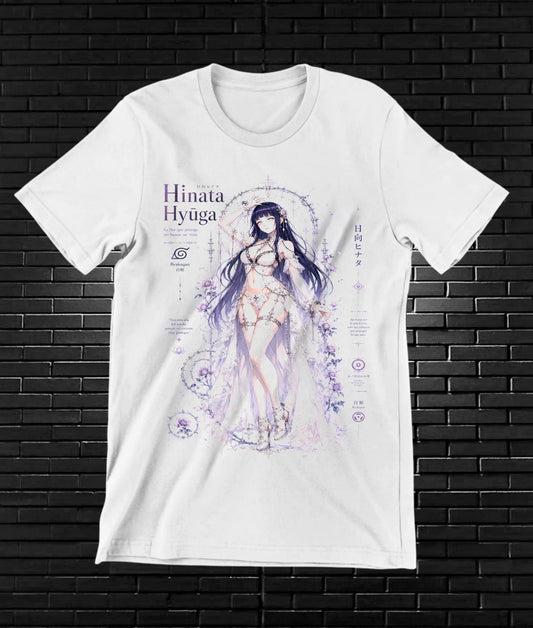 Camiseta Naruto Hinata MERAK diseño BAREN blanco