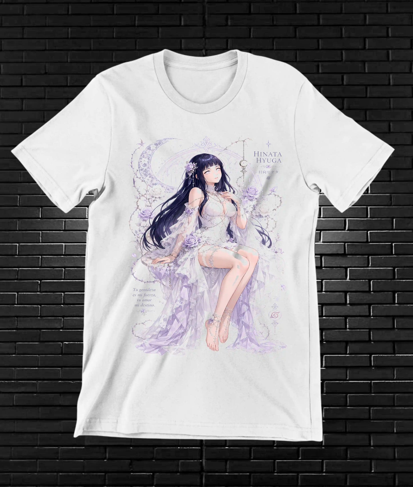 Camiseta Naruto Hinata MERAK diseño CAVOX blanco