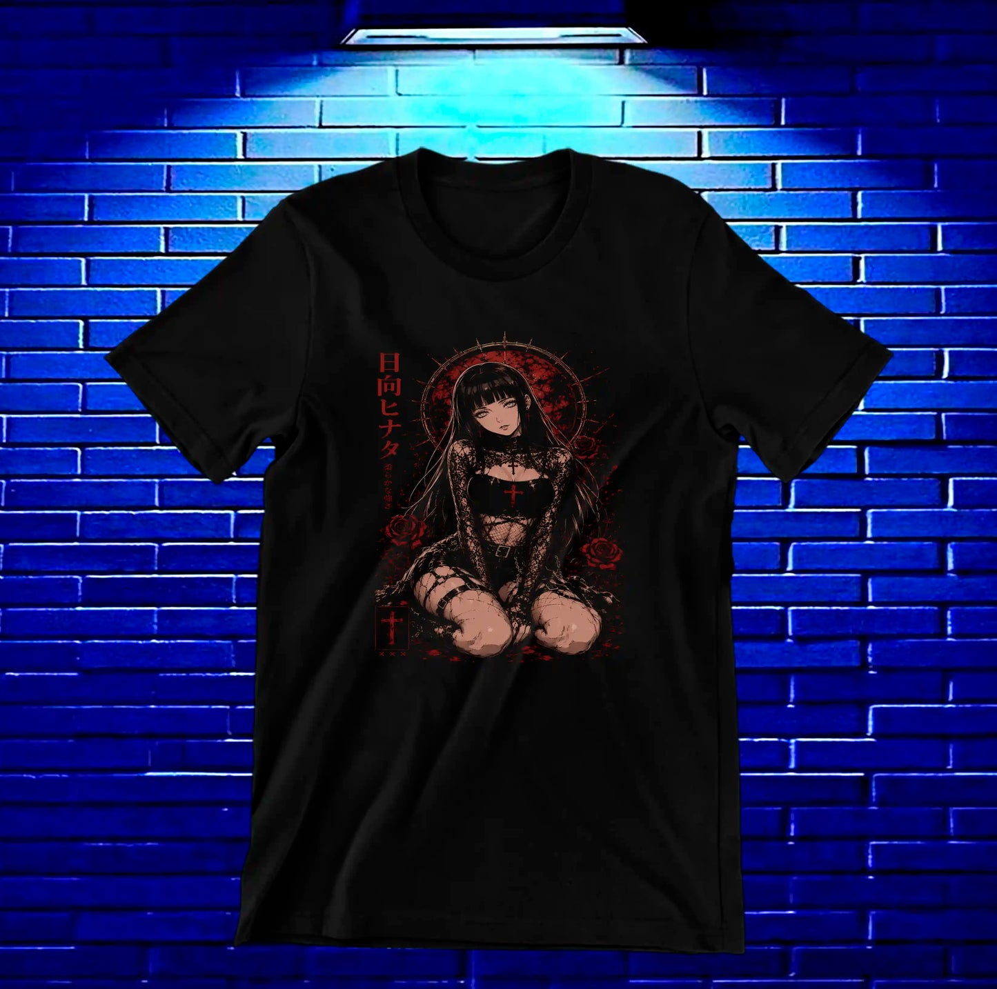 Camiseta Naruto Hinata MERAK diseño MERON negro