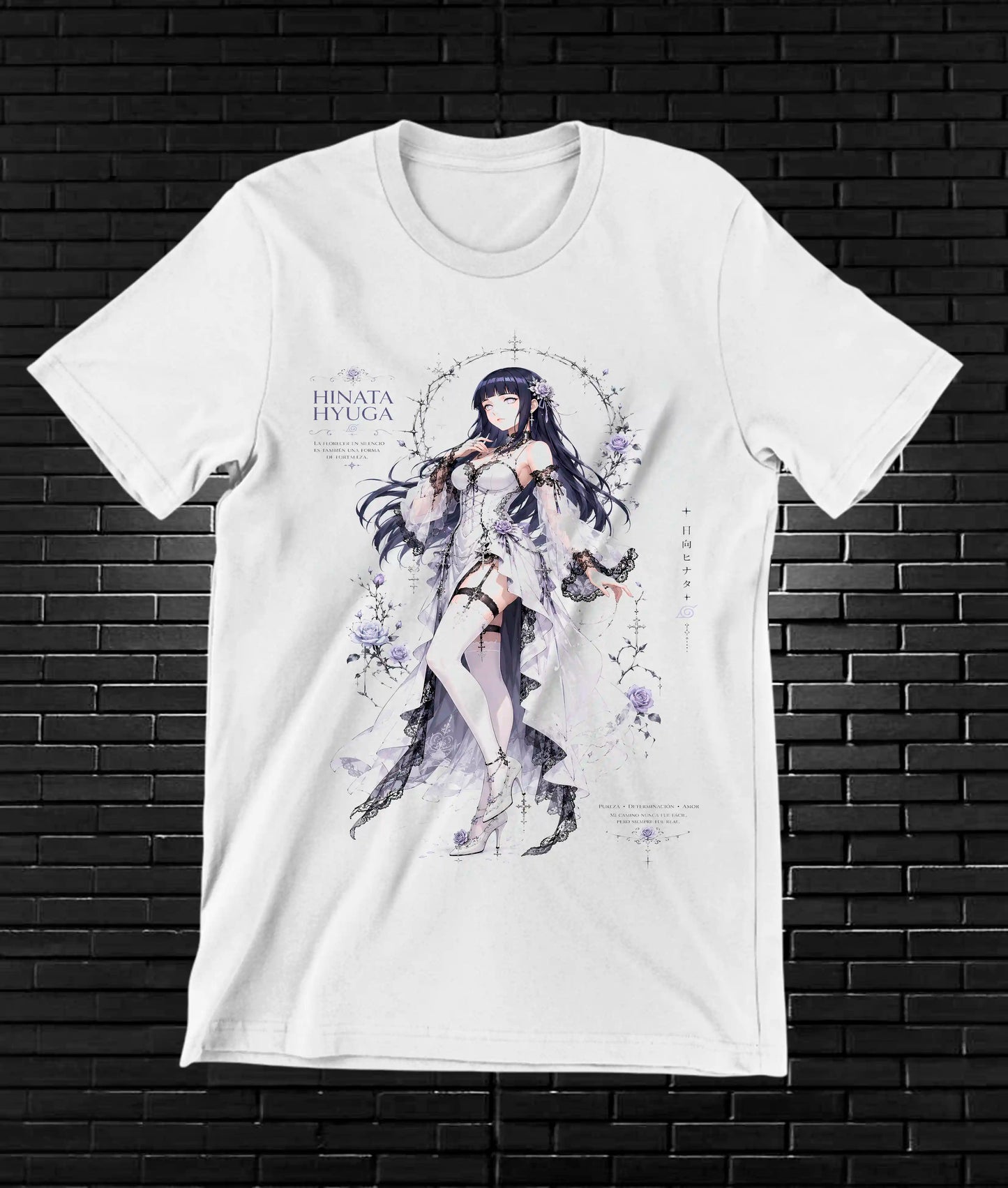 Camiseta Naruto Hinata MERAK diseño NIVRA blanco