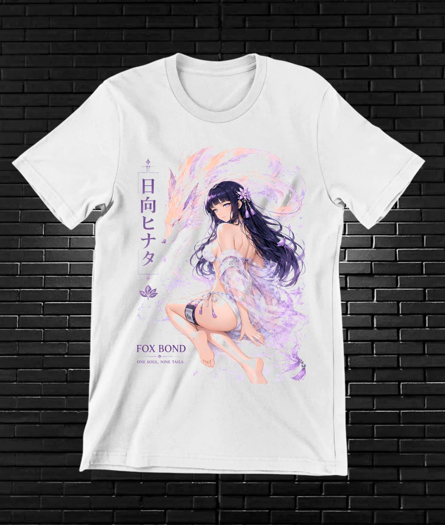 Camiseta Naruto Hinata MEREN diseño BAREN blanca