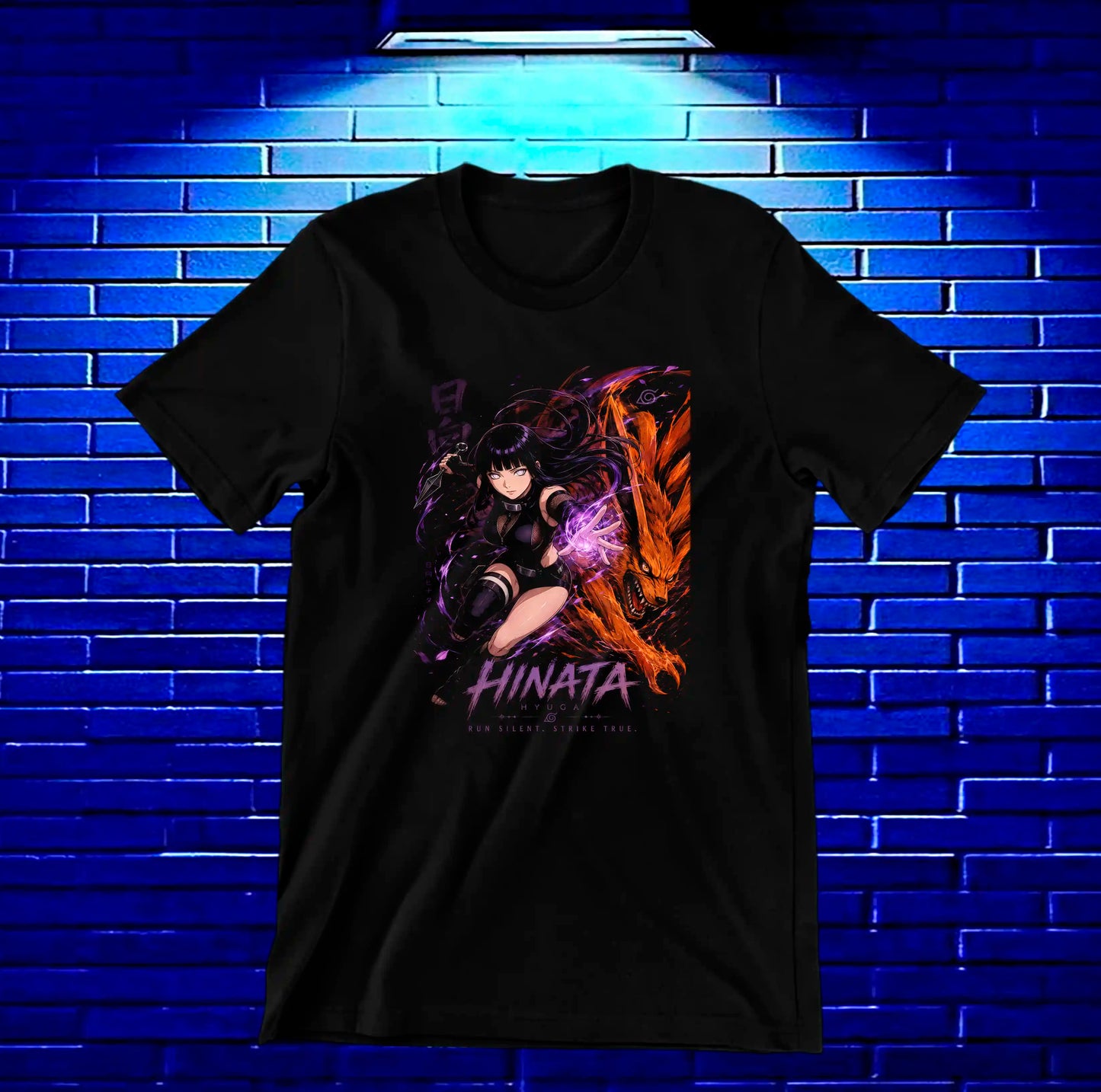 Camiseta Naruto Hinata MEREN diseño BAREN negra