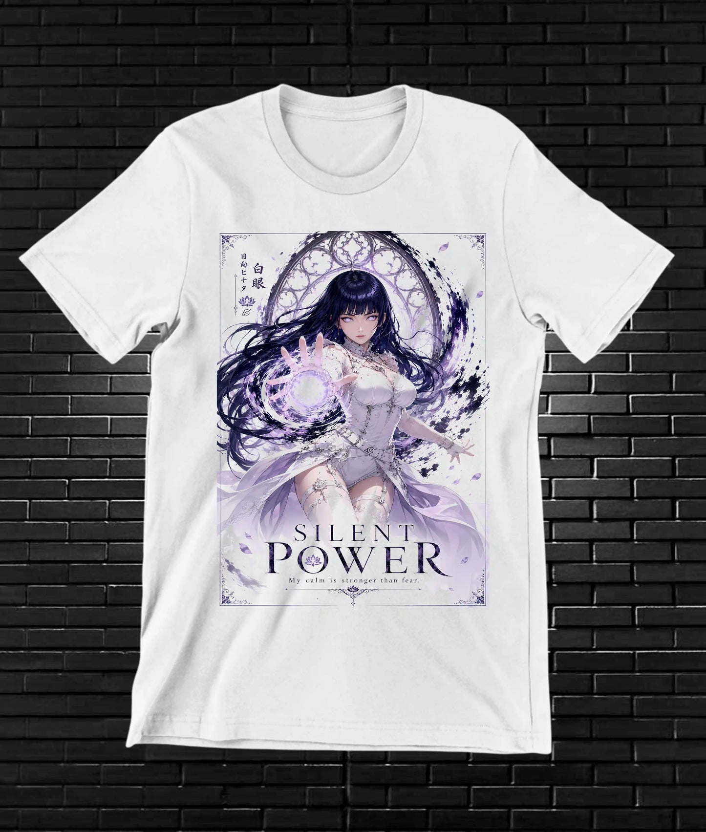Camiseta Naruto Hinata MEREN diseño CAVOX blanca