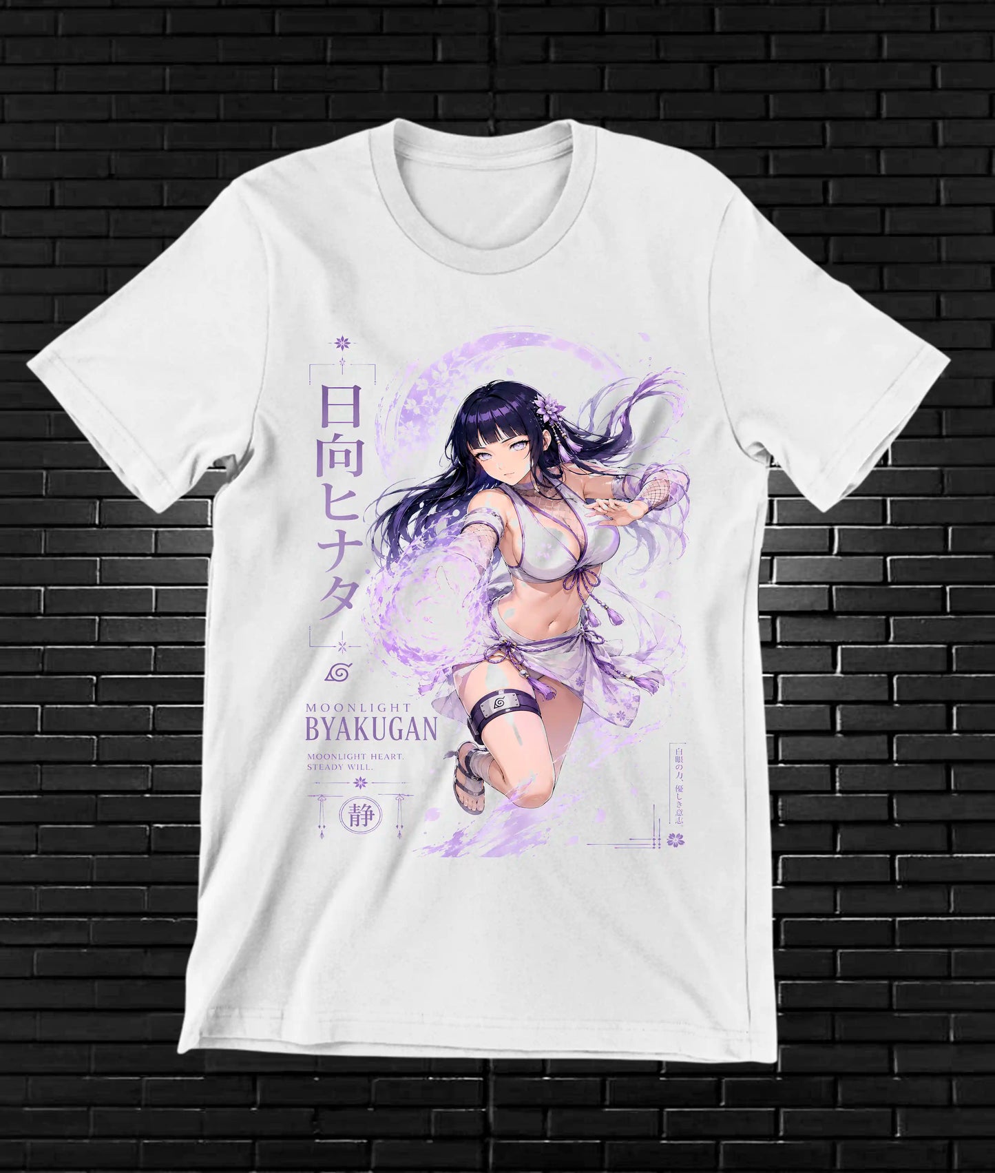 Camiseta Naruto Hinata MEREN diseño MERON blanca