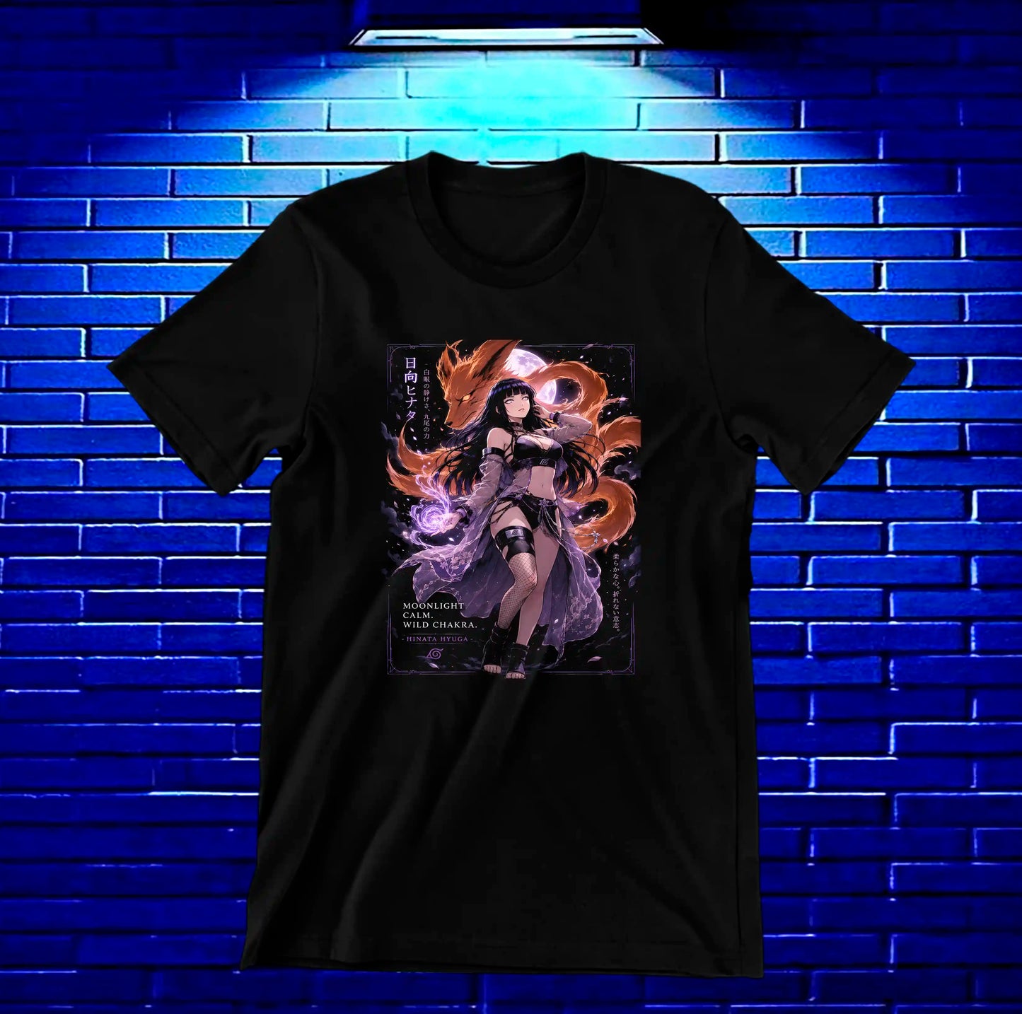 Camiseta Naruto Hinata MEREN diseño MERON negra