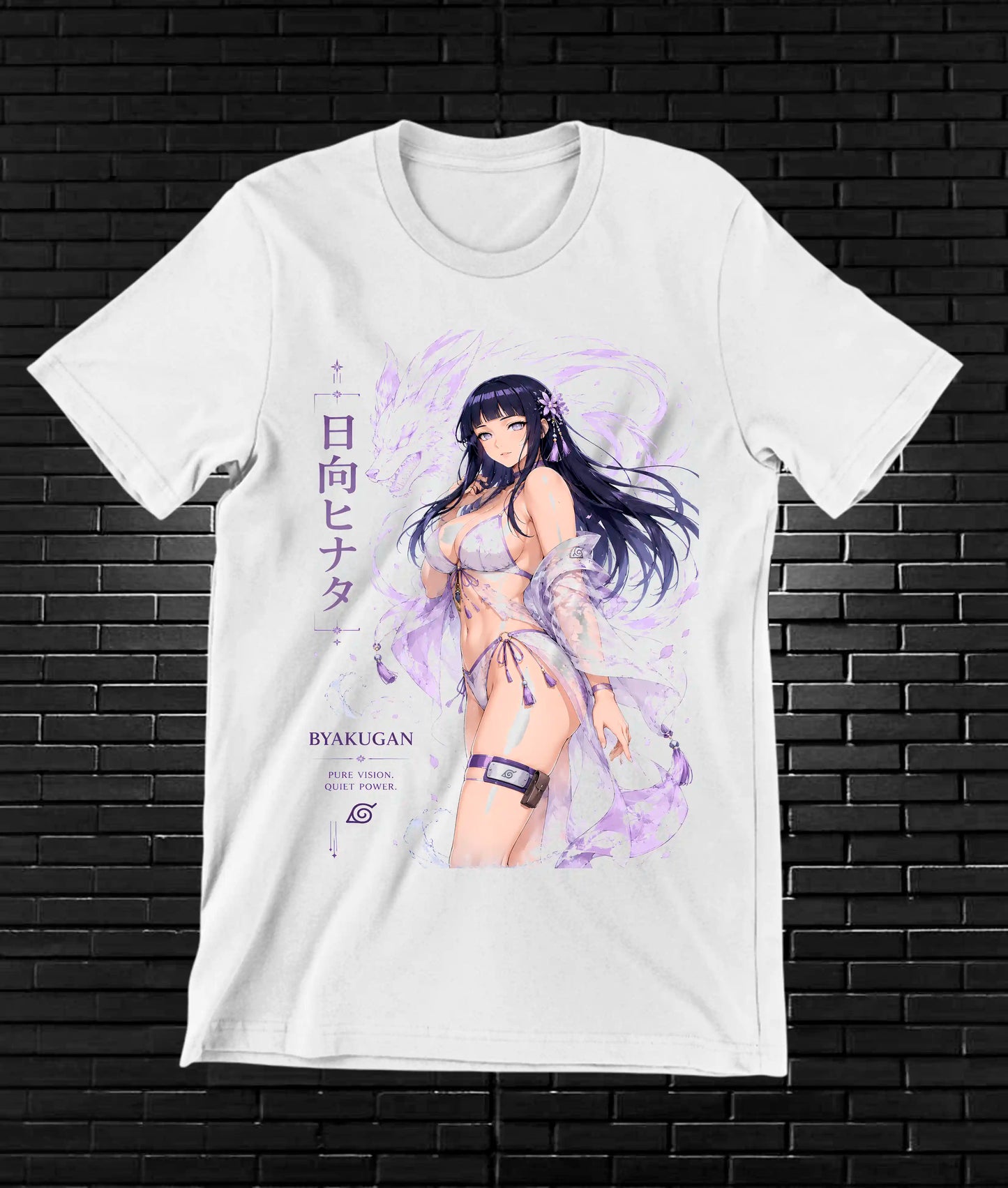Camiseta Naruto Hinata MEREN diseño NIVRA blanca