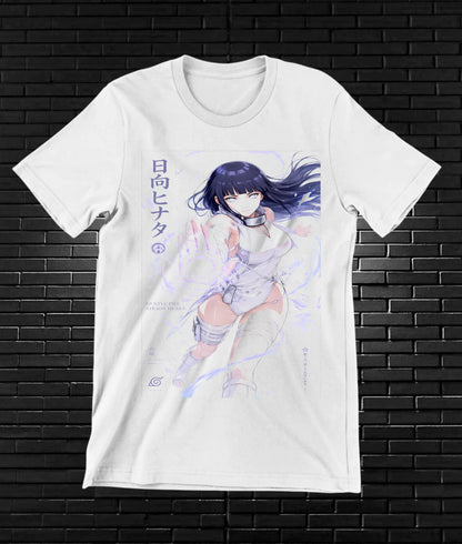Camiseta Naruto Hinata MEVRA diseño BANIX blanca