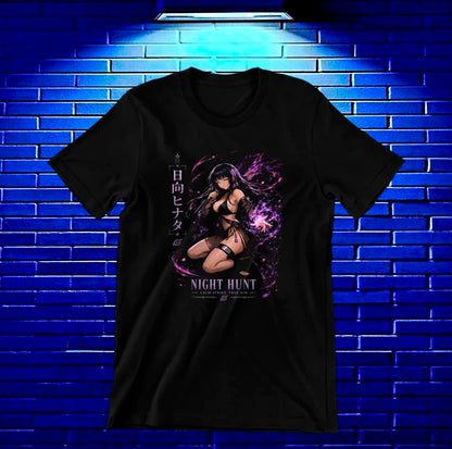Camiseta Naruto Hinata MEVRA diseño NIVRA negra