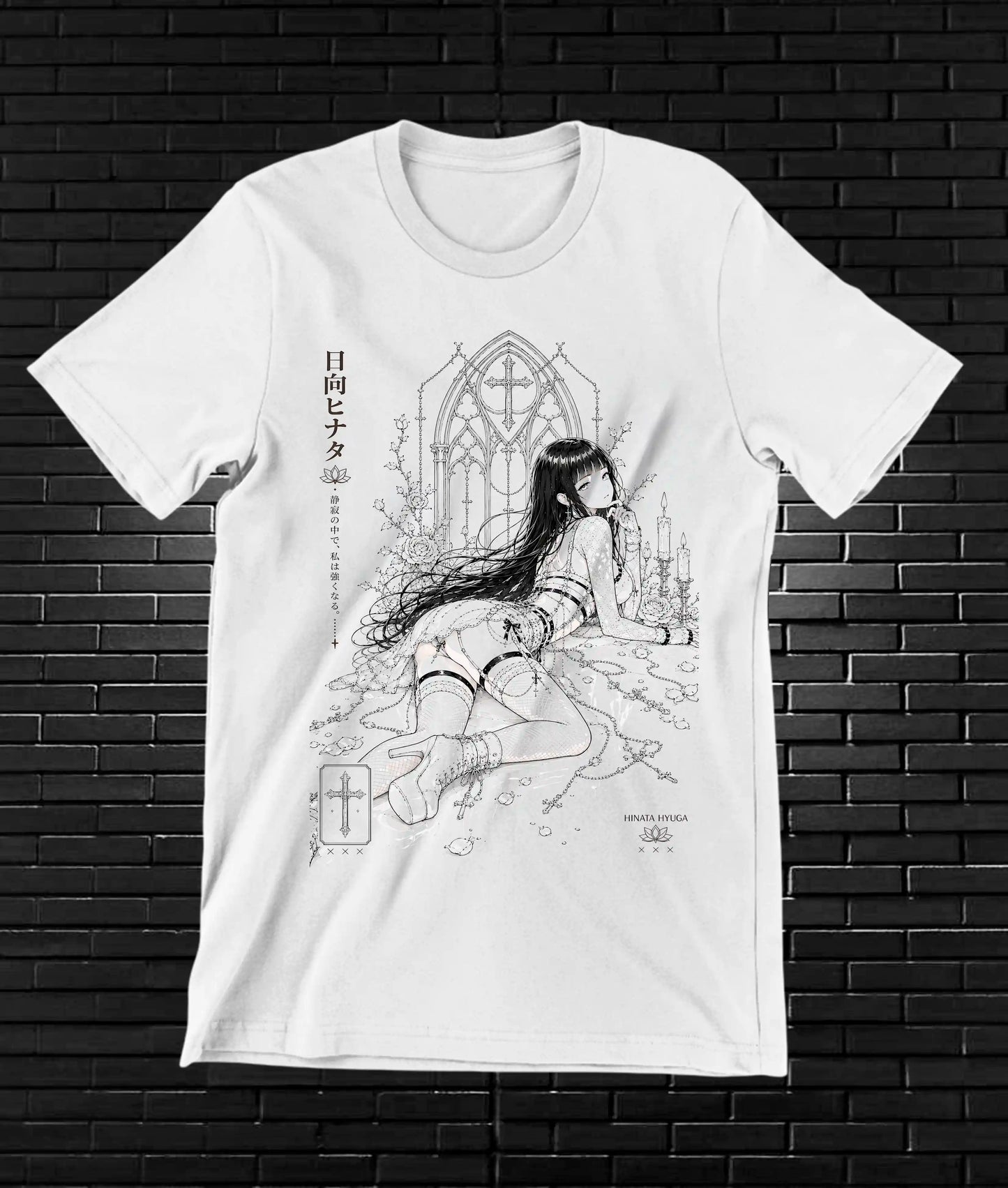 Camiseta Naruto Hinata NIMAR diseño BANIX blanco