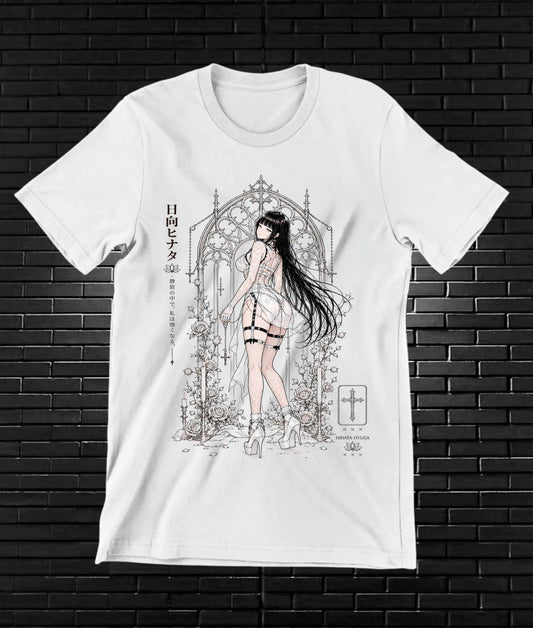 Camiseta Naruto Hinata NIMAR diseño MERON blanco