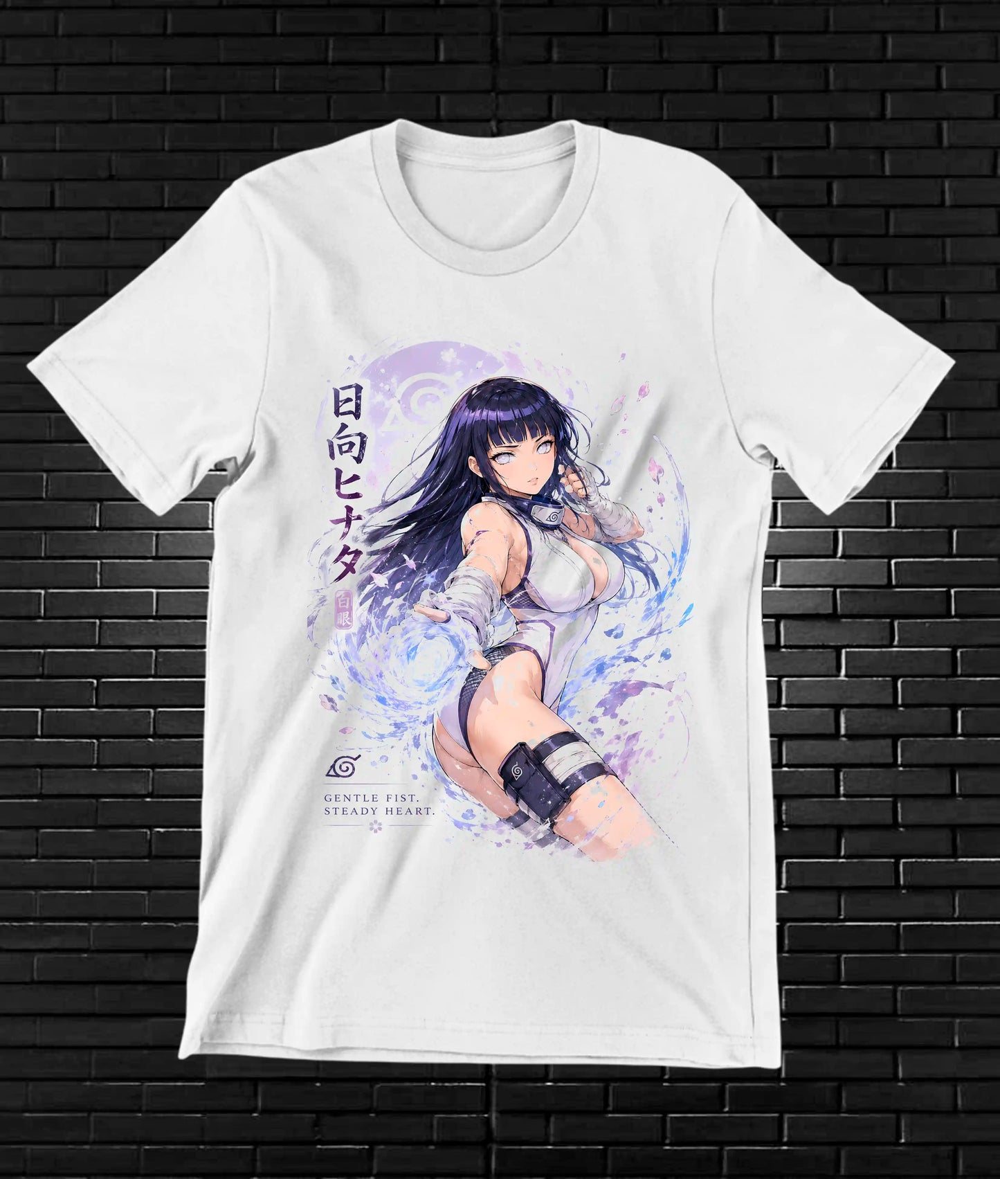 Camiseta Naruto Hinata NIMOR diseño BANIX blanca