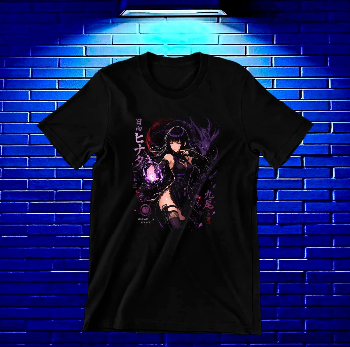 Camiseta Naruto Hinata NIMOR diseño BANIX negra