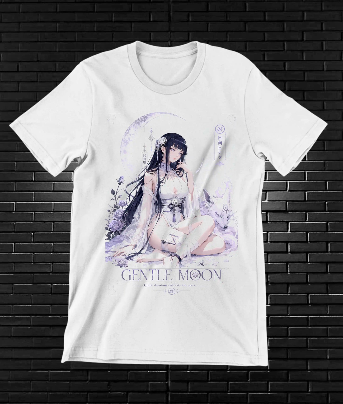Camiseta Naruto Hinata NIMOR diseño BAREN blanca