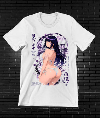 Camiseta Naruto Hinata NIMOR diseño NIVRA blanca