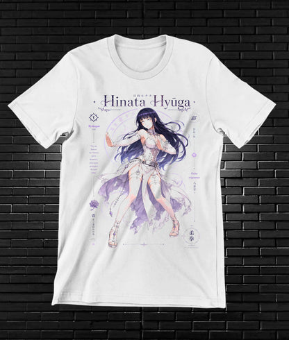 Camiseta Naruto Hinata NIREN diseño MERON blanco