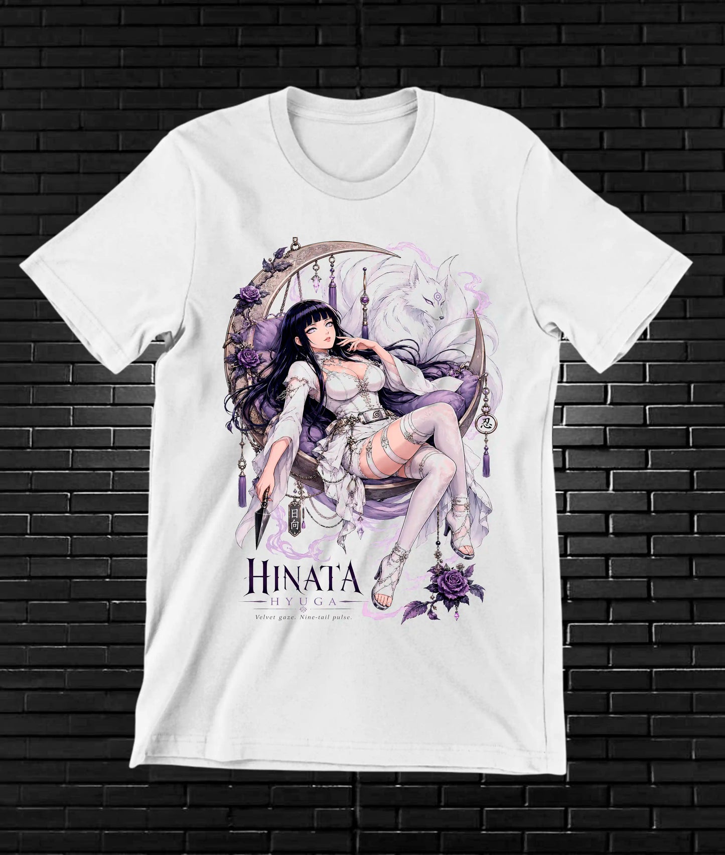 Camiseta Naruto Hinata NIVAR diseño BANIX blanco