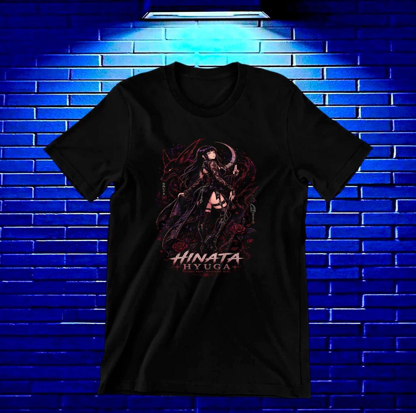 Camiseta Naruto Hinata NIVAR diseño BANIX negro
