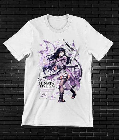 Camiseta Naruto Hinata NIVAR diseño BAREN blanco