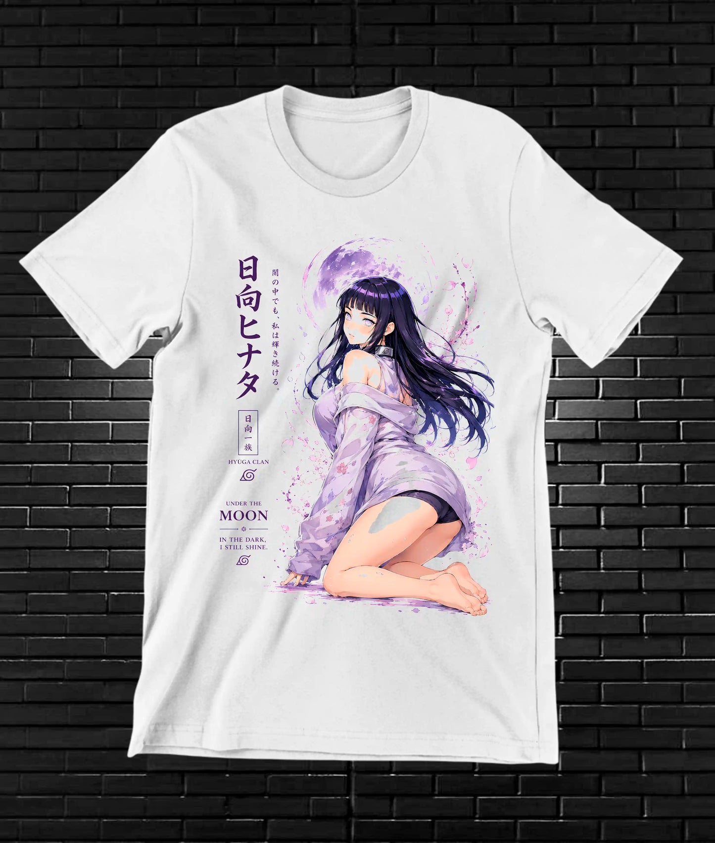 Camiseta Naruto Hinata NIVAR diseño CAVOX blanco
