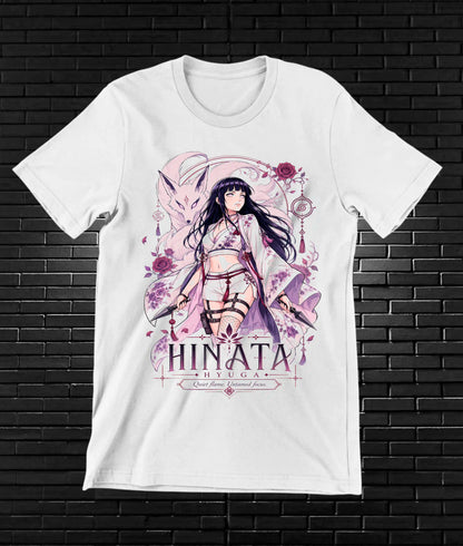 Camiseta Naruto Hinata NIVAR diseño MERON blanco