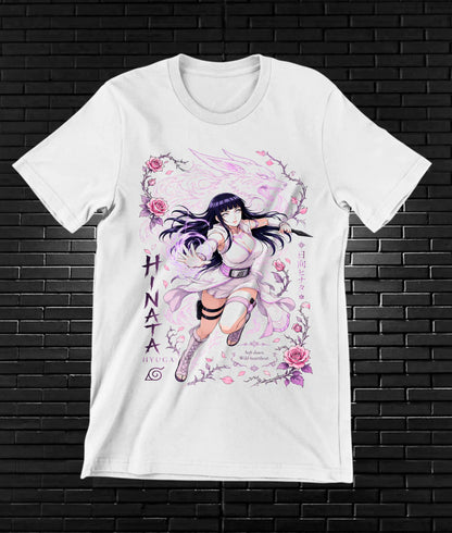 Camiseta Naruto Hinata NIVAR diseño NIVRA blanco